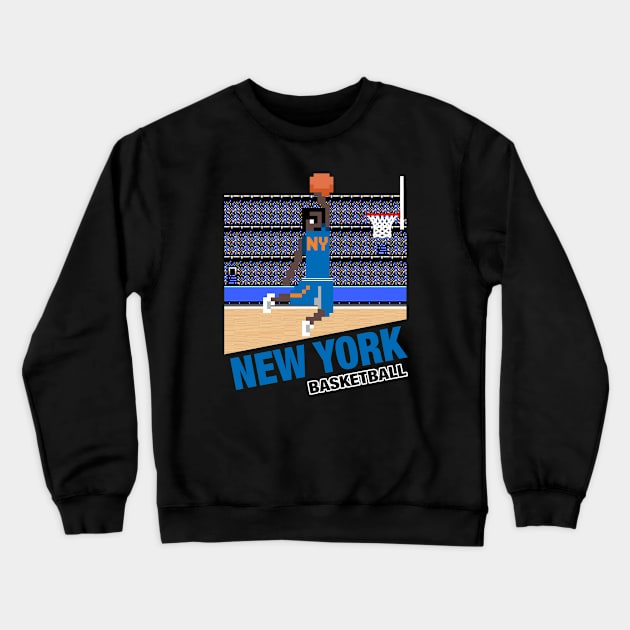 New York Basketball 8 bit pixel art cartridge design Crewneck Sweatshirt by MulletHappens